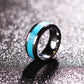8MM stainless steel natural turquoise fashion ring all-match personality ring