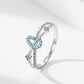 S925 sterling silver inlaid turquoise cross design ring female Japanese and Korean niche sweet temperament purple zircon ring