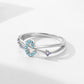 S925 sterling silver inlaid turquoise cross design ring female Japanese and Korean niche sweet temperament purple zircon ring
